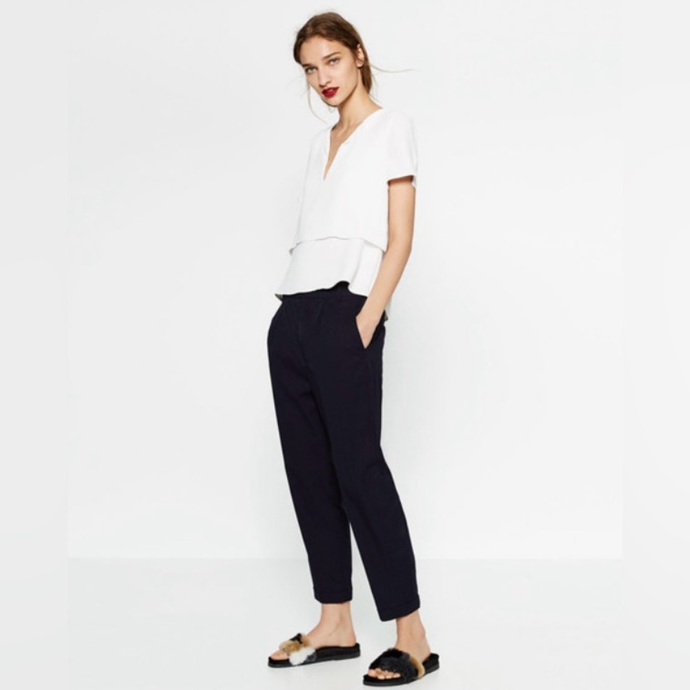 Zara White Layered Top